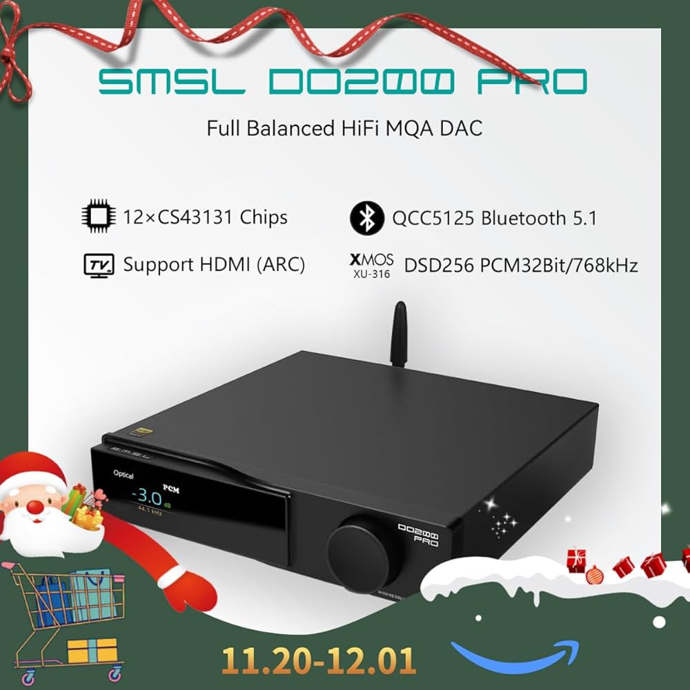 Amazon.com: SMSL DO200 PRO HiFi MQA MQA-CD DAC, 12pcs CS43131 Chip